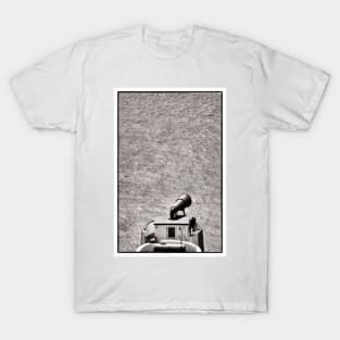 A birdwatcher watches the clifftop birds from the walkway - Mull of Galloway Foghorn - Scotland T-Shirt